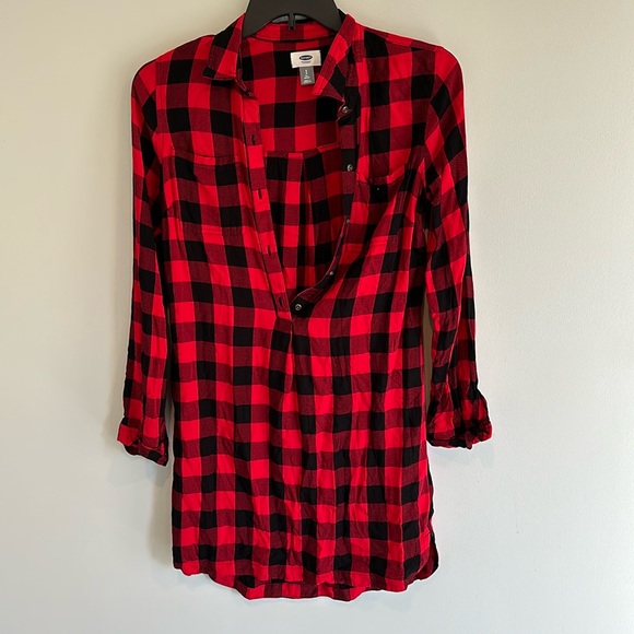 🎃Small Tall Red Buffalo Plaid Dress - Picture 2 of 7